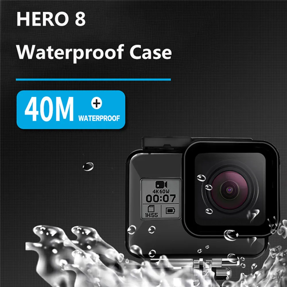 40 м водонепроницаемый защитный чехол для камеры GoPro Hero 8, прозрачный чехол для подводного плавания, чехол для GoPro Hero 8