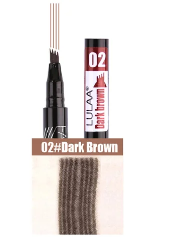 02 Dark Brown Бренд, тинт для бровей, косметика, натуральная, стойкая краска, тату, для бровей, водостойкий, черный, коричневый, карандаш для бровей, макияж, набор - Цвет: 02 Dark Brown