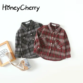 

Boy Shirt Spring Baby Cotton Plaid Casual Long Sleeve Baby Boy Clothes Baby Boys Shirts