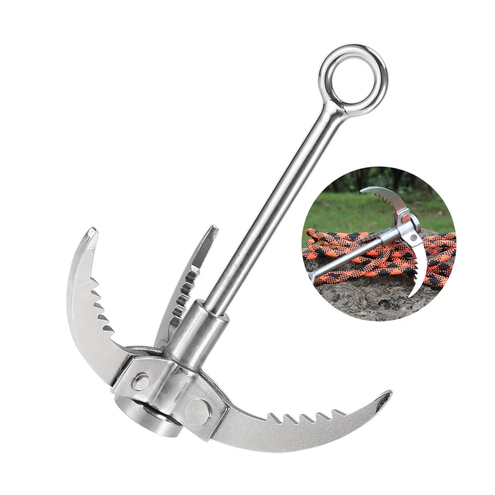 Grappling Hook Folding Foldable Survival Claw Stainless Steel Outdoor Camping Exploring Climbing Sawtooth Anchor | Спорт и