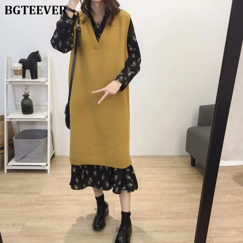 BGTEEVER Vintage Yellow Oversize ...