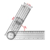 0-140mm 360 Degree Goniometer Angle Medical Spinal Angle Ruler Angle Inclinometer Ruler Protractor Angle finder Measuring Tool 1