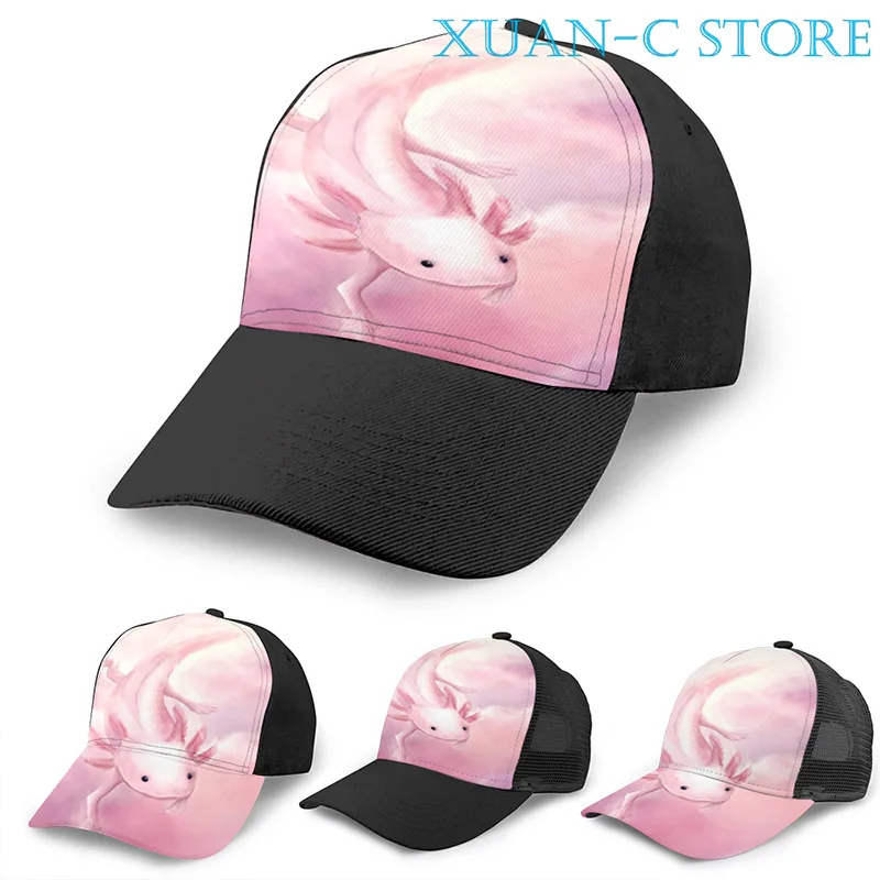 

Axolotl Basketball Cap men women Fashion all over print black Unisex adult hat