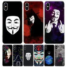 V для вендетты Череп чехол для телефона для iPhone 11 Pro 7 6X8 6S Plus XS MAX+ XR 5S SE 10 Ten Art TPU Coque Capa Shell