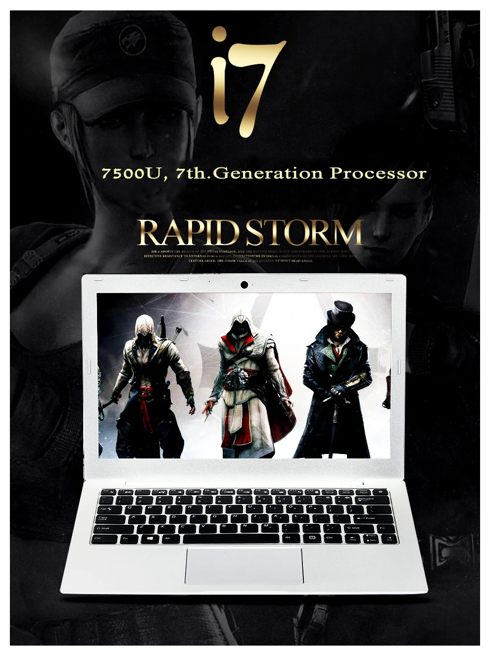 MOLOSUPER 13,3 Core I7 7500U 8 Гб DDR4 ram 512 ГБ SSD 13,3 дюймов 1920*1080 HD экран ультратонкий металлический игровой ноутбук