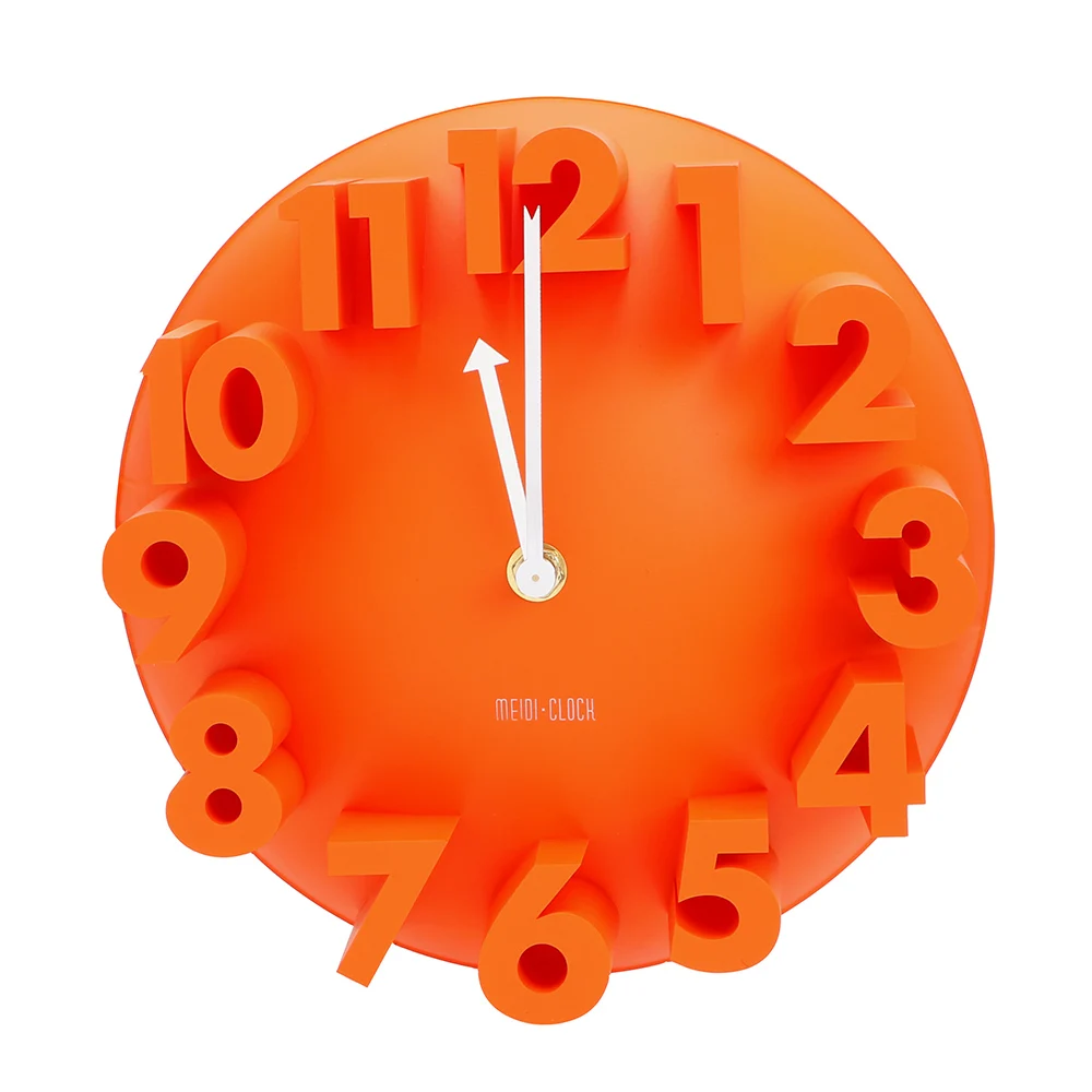 NICEYARD украшение дома современный дизайн художественная декоративная стена часы модные 3D настенные часы купольные круглые цифровые часы креативные - Цвет: Оранжевый