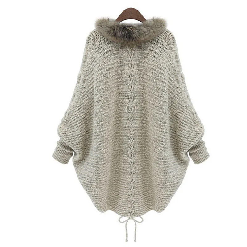 Кардиган с воротником-шарфом женские Свитера Осень-зима женский свитер летучая мышь рукав женский sueter mujer invierno плащ# G7