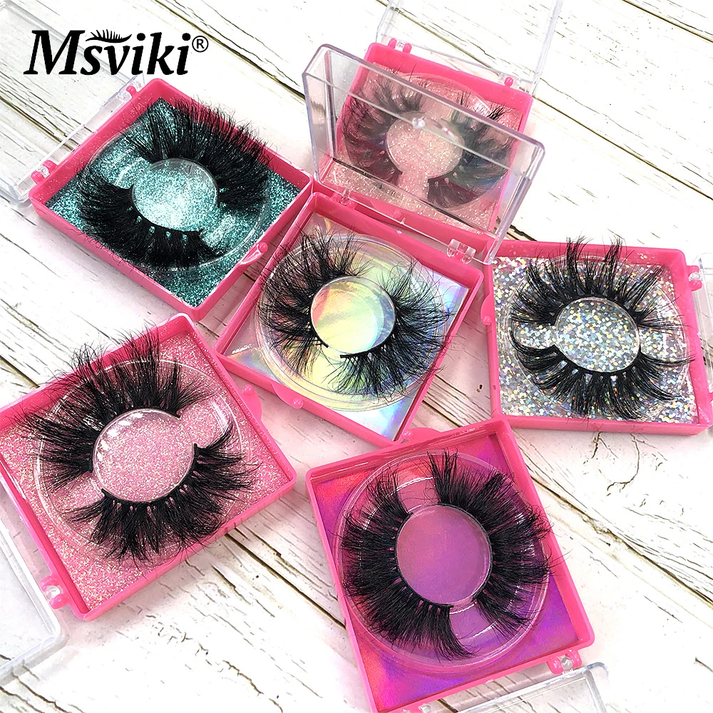 

Free Custom Logo 25MM Mink Eyelashes Wholesale Cruelty-Free Wispy Thick 5D False Eyelash Vendor Lashes Bulk Makeup Tools Beauty