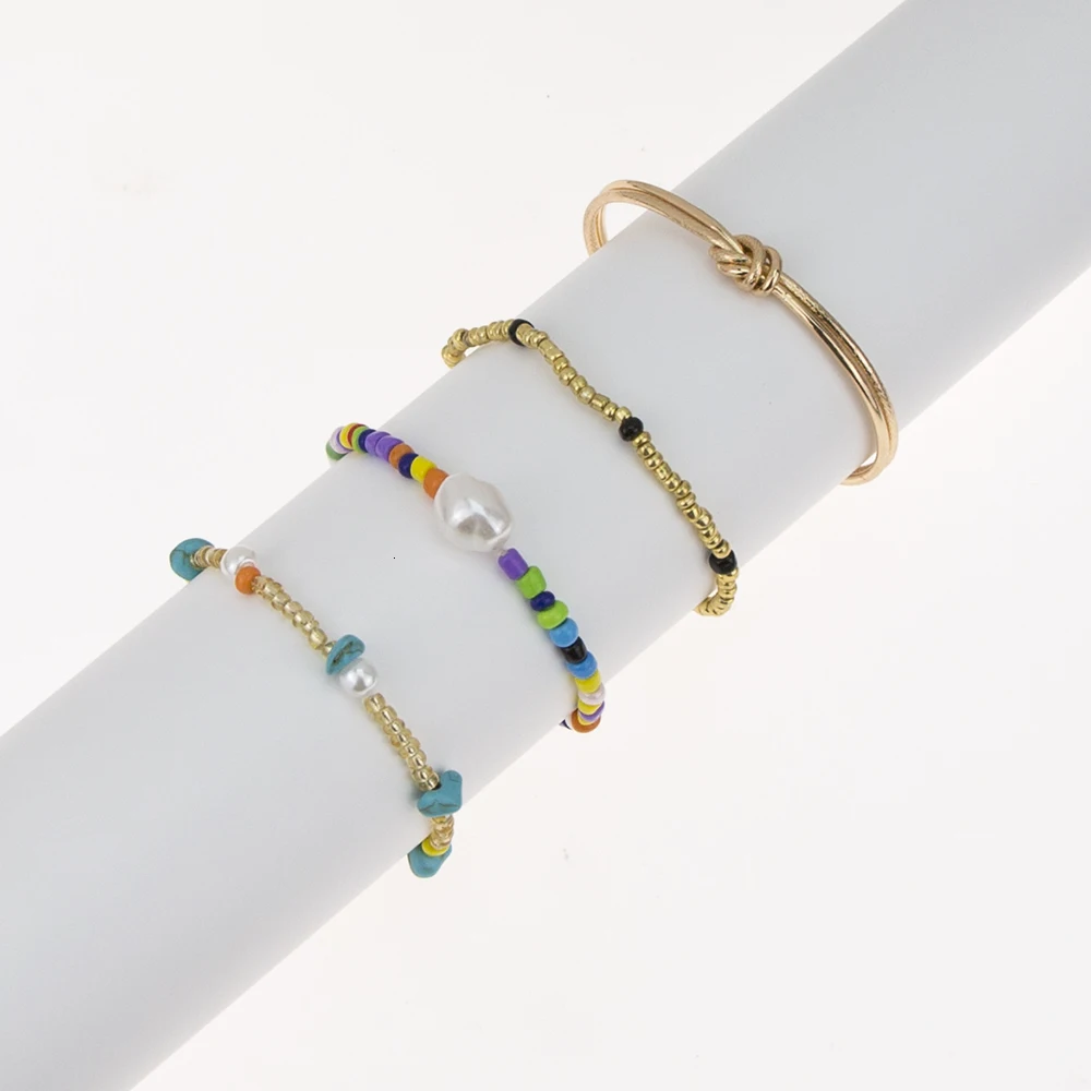Boho МОДА ракушка Луна кристалл оболочки браслет-цепочка с бусинами набор для женщин кисточкой нерегулярный натуральный камень Шарм пляжные вечерние ювелирные изделия