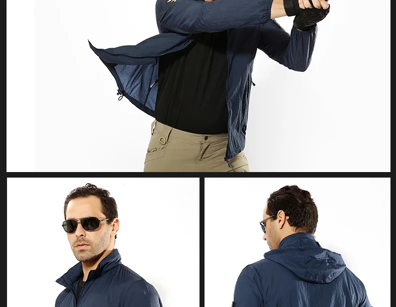 WOYYHO открытый быстросохнущая походная куртка Спортивный солнцезащитный крем размера плюс походная одежда водонепроницаемый анти УФ с капюшоном ветровка пальто