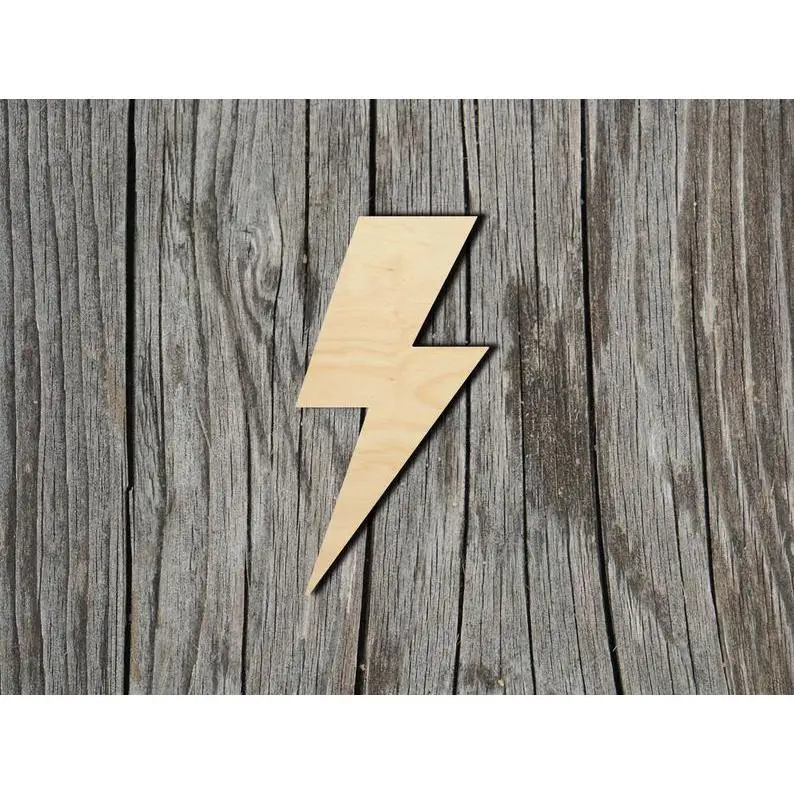 

Lightning Bolt - Multiple Sizes - Laser Cut Unfinished Wood Cutout Shapes