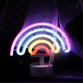 

Led Lights Lamp Wall Hanging Rainbow Neon Light Bedroom Decoration Modeling Lamp Creative Night Light