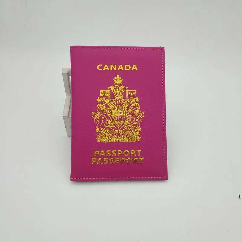 1 шт., канадский карамельный цвет, держатель для паспорта из искусственной кожи, защитный кошелек, деловой, для путешествий, для паспорта, карты, мягкая обложка для паспорта - Цвет: rose red