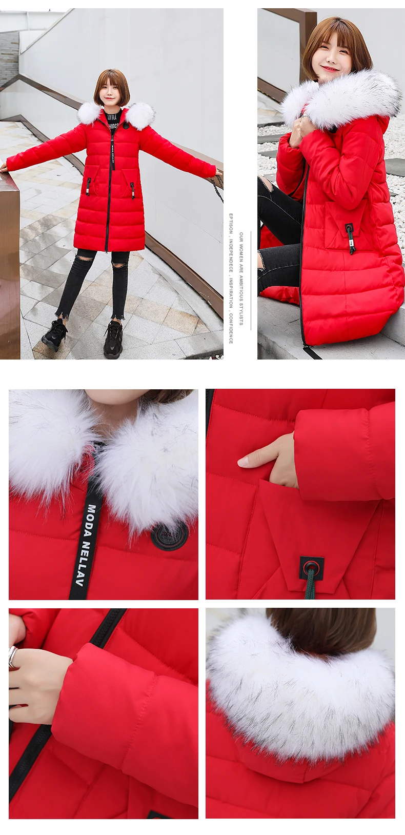 Women Winter Jacket Arrival With Fur collar Hooded Long Coat Cotton Padded Warm Parka plus size 7XL Womens Parkas