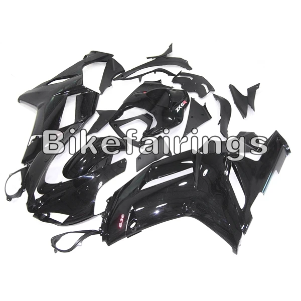Полный комплект обтекателя Для Kawasaki ZX6R 636 2007 2008 ZX-6R 07 08 ZX6R ABS пластиковые детали для мотоцикла кузов-эльф черный глянец