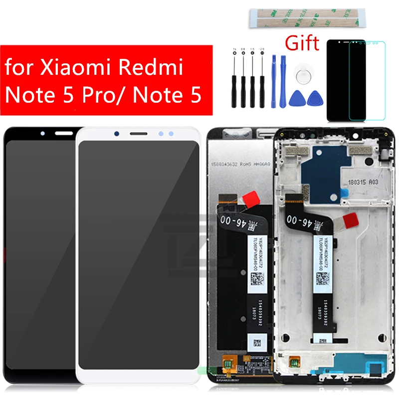 Для Xiaomi redmi note 5 дисплей кодирующий преобразователь сенсорного экрана в сборе с рамкой для redmi note 5 pro дисплей запасные части
