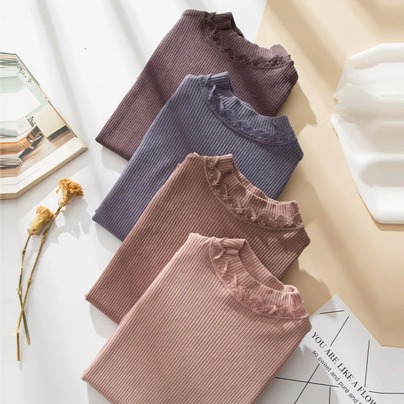 Solid Color Slim Women's Thermal Underwear Set Winter Turtleneck Cotton Long Johns Female Second Skin Thermo Clothing Pajamas