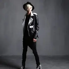 M-XXL! Осенне-зимняя обувь мужская одежда в Корейском стиле, тонкая одежда для парикмахера мотоциклетная кожаная куртка