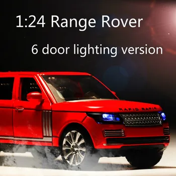 

Diecast 1:24 Scale range rover Models Of Cars Metal Model Sound And Light Pull Back SUV For Kids 6 Doors Can Be Opened