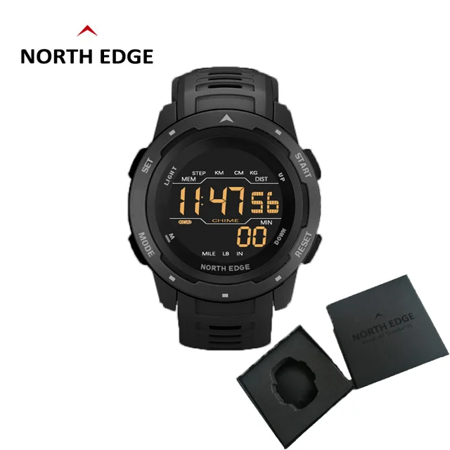 NORTH EDGE Mars Men Smartwatch Women Sports Watches Military Clock Dual Time Pedometer Digital Alarm Countdown Waterproof 50M 