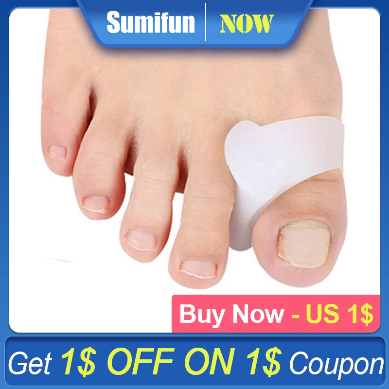 

2Pcs Silicone Gel Toe Separator Straightener Hallux Fingers Protector Bone Corrector Bunion Adjuster Feet Massager Pedicure Care