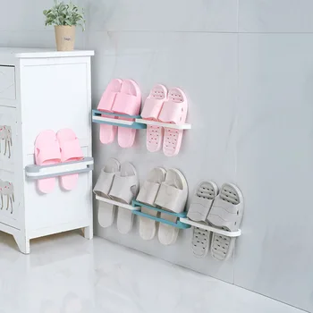 

Folding Slippers & Towel Rack Multi-functional Unique Shoes Hanger Punch-free Hanger Foldable