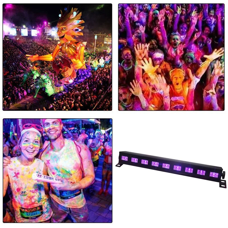 Uv Led бар 9Lx 3 Вт Uv Led черный светильник лампы для черный светильник вечерние сценический светильник ing, Eu Plug