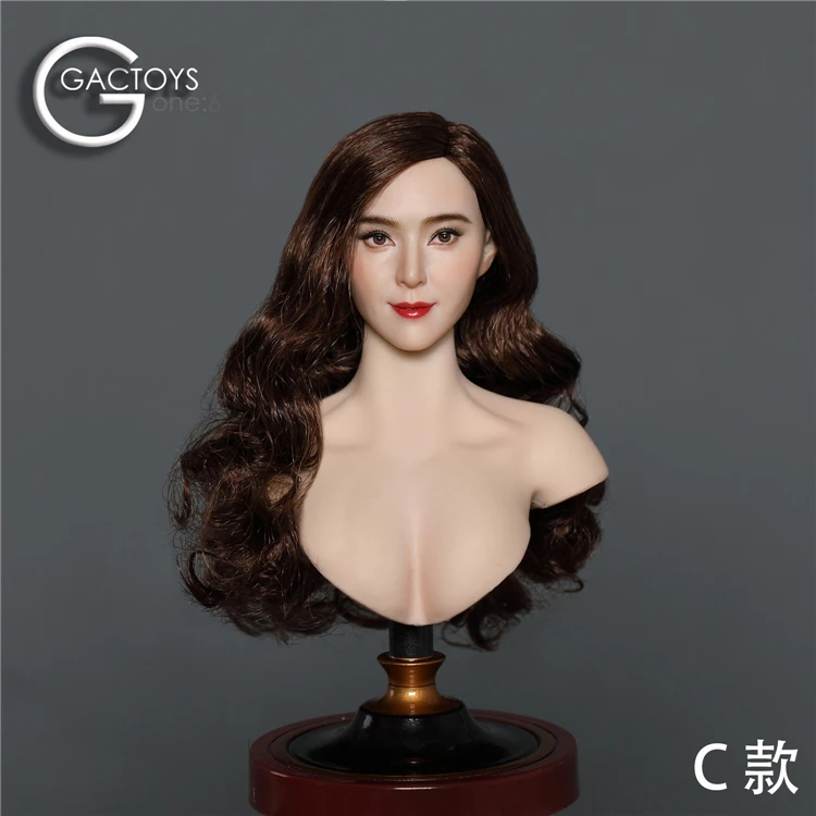 Cabeça de Beleza Modelo de Escultura de Cabelo Soldado de Ação em Estoque Feminina de 12 Gactoys Asiática Longo Preto Cabeça 1 - 6 5 Cheap Figuras de ação