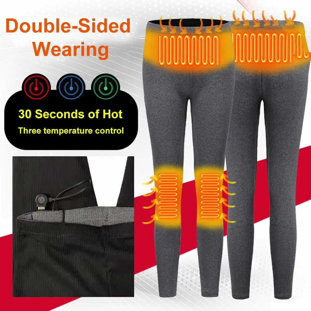 

Smart Fever Leggings Autumn And Winter Vertical Heating Pants Thin Elastic Warm Pants Women's Skiing Fishing Travel Warm Pant
