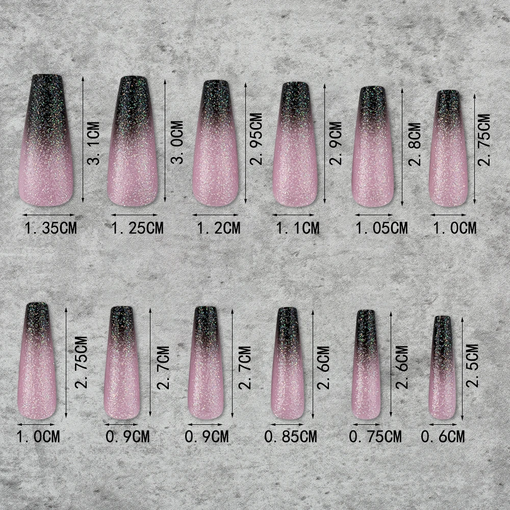 Ballerina Nail Shape Size