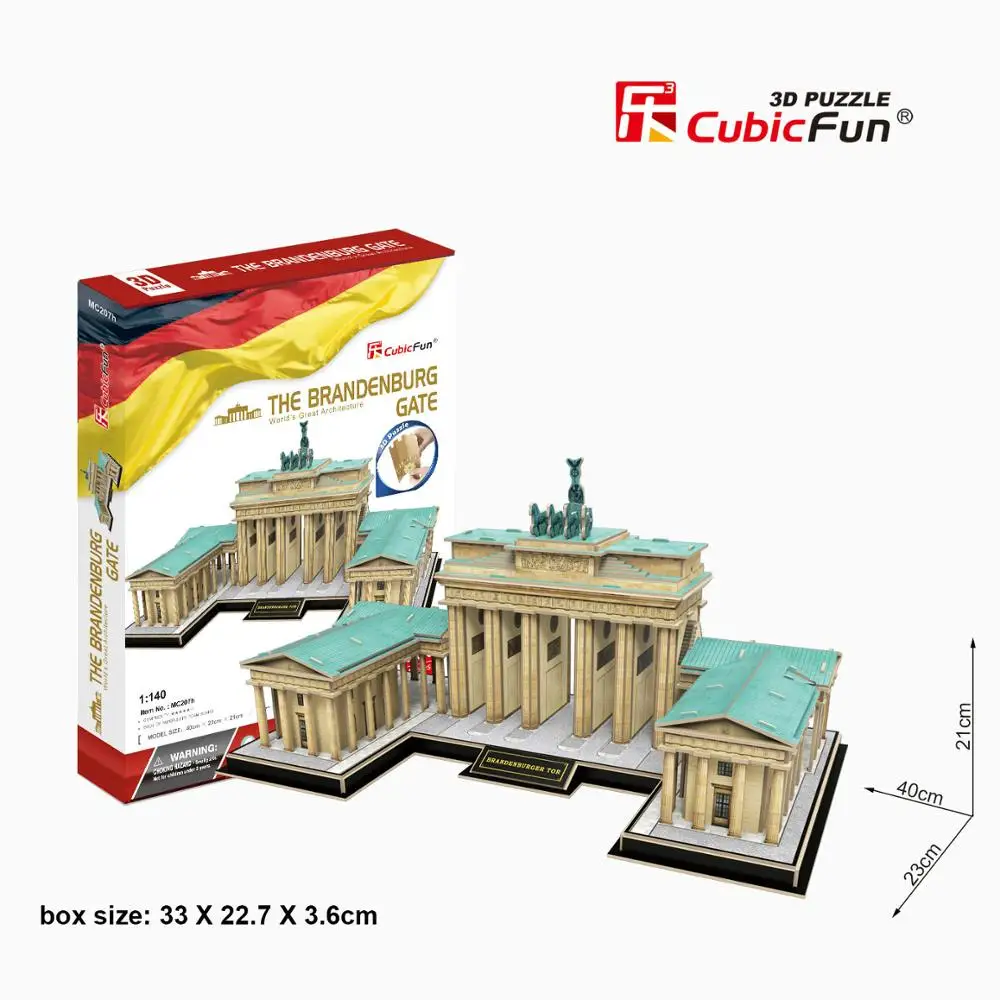 Parrowbebe 3D puzzle Germany Brandenburg Gate architectural model puzzle creative assembled toy for boy gift
