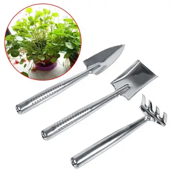 

3PCs/Set Three-piece Shovel Rake Spade Planting Tools Combination Home Gardening Tool Set Balcony Home-grown Mini Digging Suits