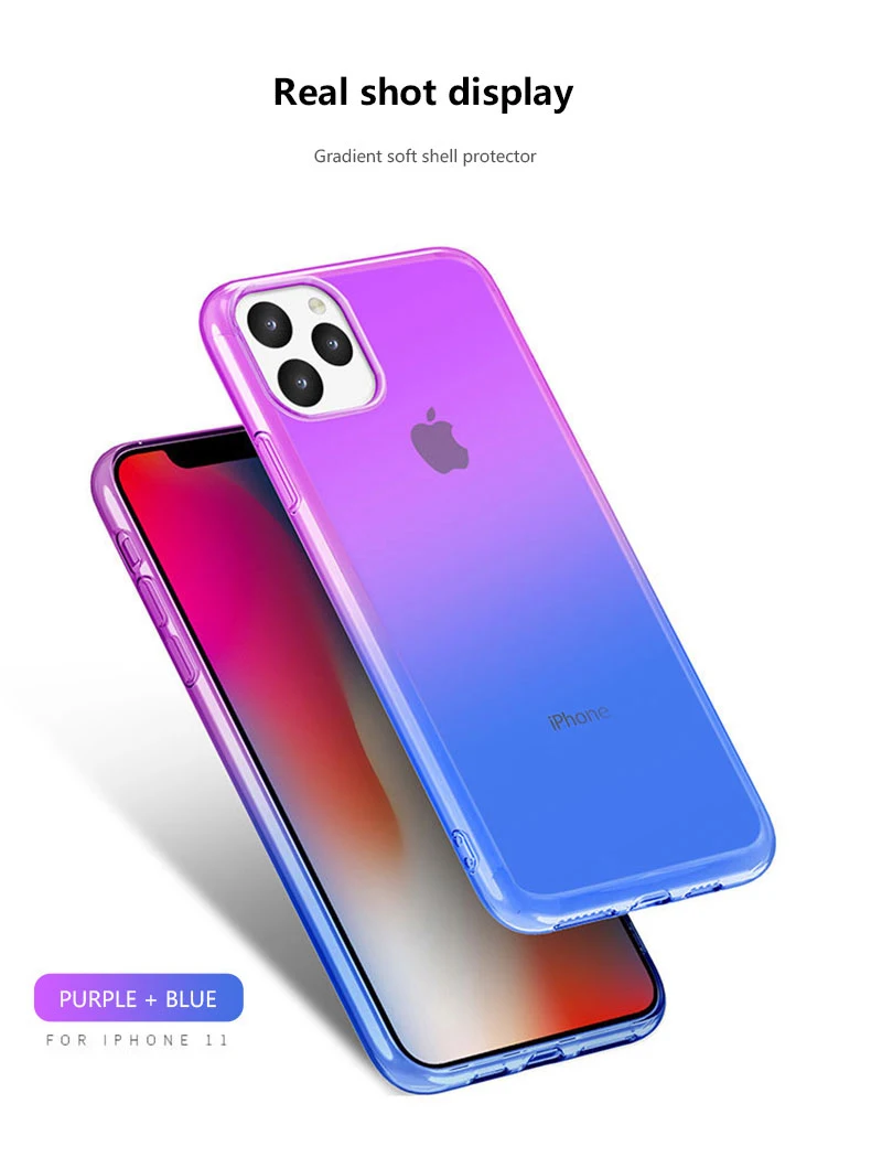 Мягкий силиконовый чехол Для Iphone 11 Pro Max 7 8 Plus 6s прозрачный градиентный узор чехол для телефона для IPhone 11 X XS 7 8 Plus 6 6s