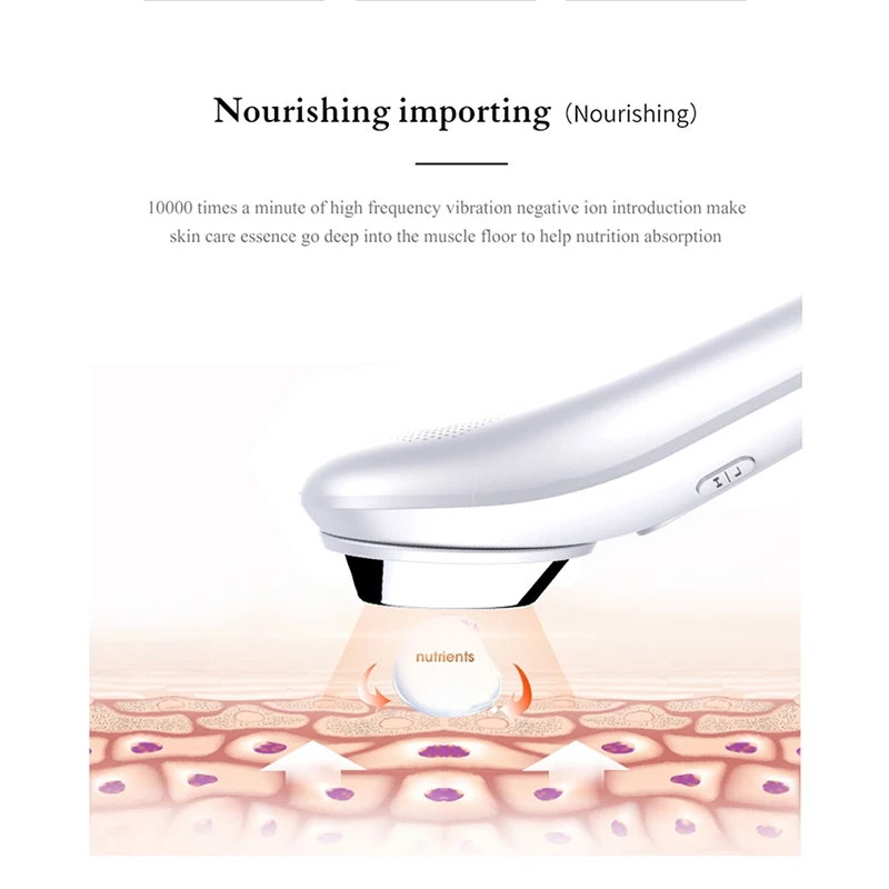 Electric Ultrasonic Facial Beauty Device Ionic Face Cleaner Anti Wrinkle Removal Skin Care Device Face Lift Tighten Beauty Tool