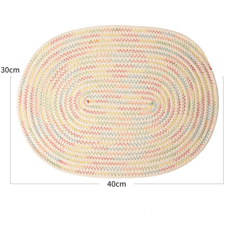 Подстилка подставки для кухонного стола, коврики для кухонного стола, ватные коврики для вязания, подстилка, коврик для изоляции, круглые подстилки, ручная работа - Цвет: Rainbow color 30cm40