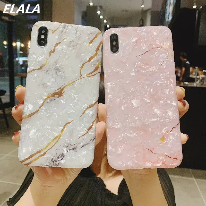 Глянцевый мраморный чехол для iPhone 11 Pro чехлы с блестящим рисунком силиконовый 6 6s 7