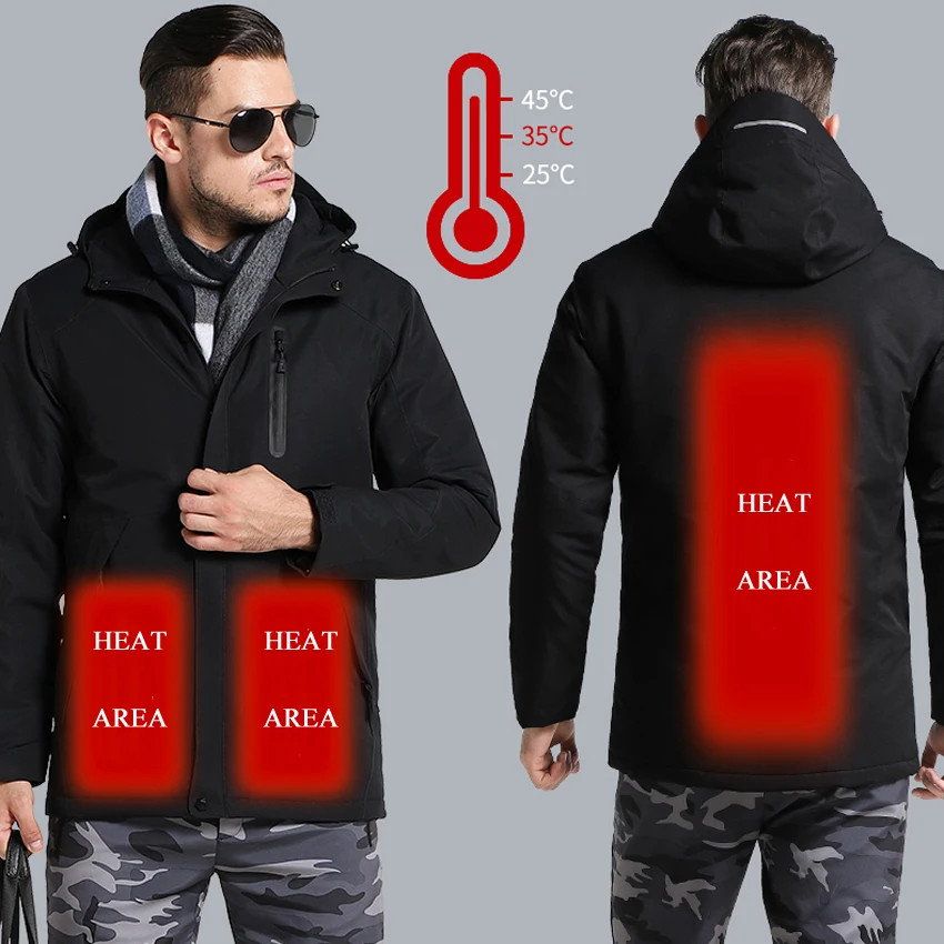 Chaquetas gruesas de calefacción USB de invierno para hombre chaquetas de senderismo deportes al ai