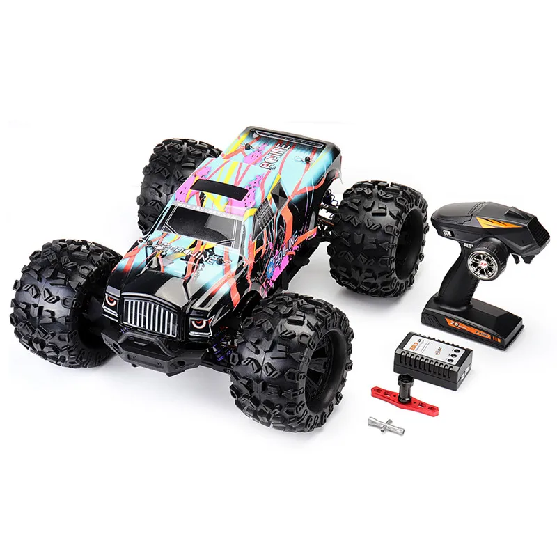 US $248.55 Eachine Eat02 18 4wd 24g Remote Control Rc Car Brushless Big Foot High Speed 90kmH Drift Vehicle Models Truck Metal Chassis