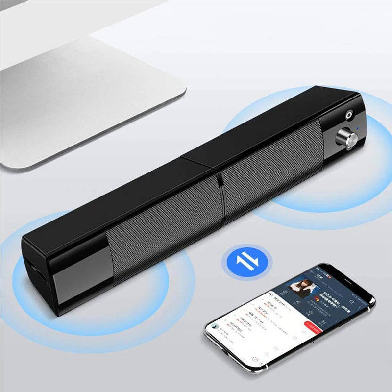Компьютерная Колонка SADA с bluetooth сабвуфер USB проводная 3 5 мм съемная для ноутбука