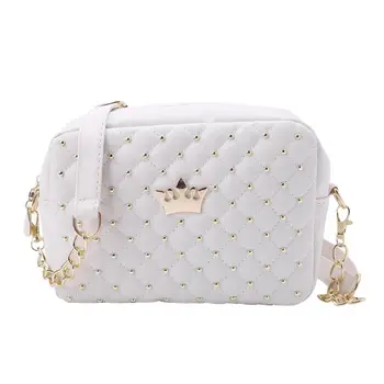 

Women Shoulder Bag With Crown Mini Rivet Fashion Beautiful Lady Messenger Bag Party