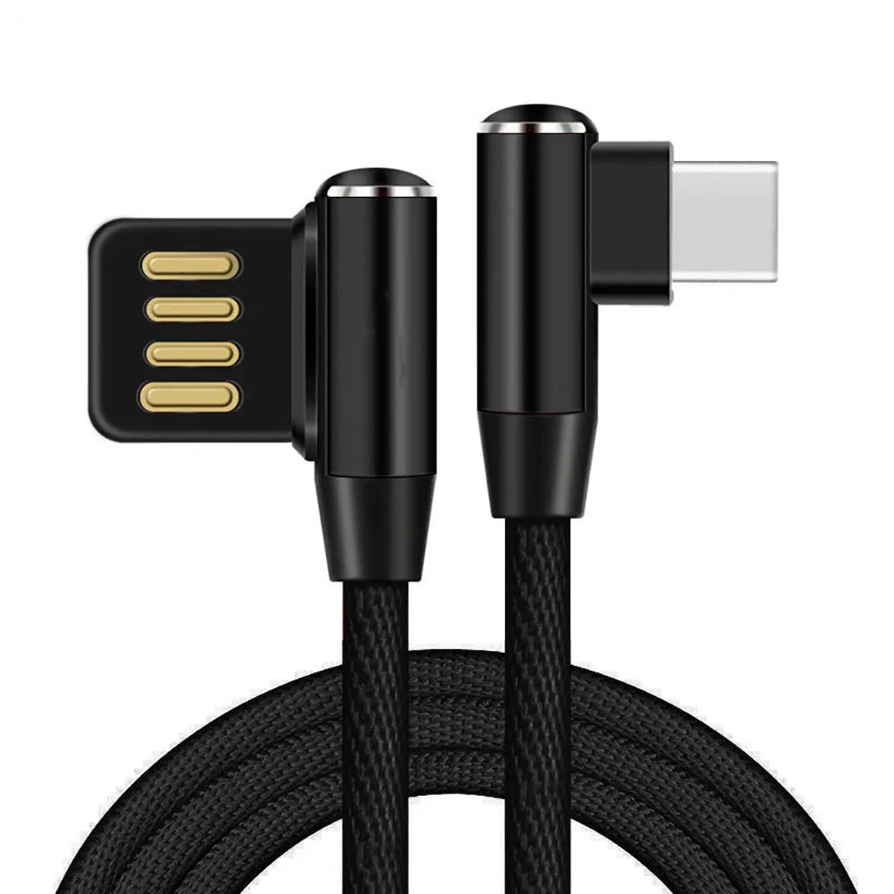 

L Bending Design USB Type-C Charger Cable Fast Charging Micro USB Charging Cable Fast Charger Data Sync Cord for Smartphones Etc