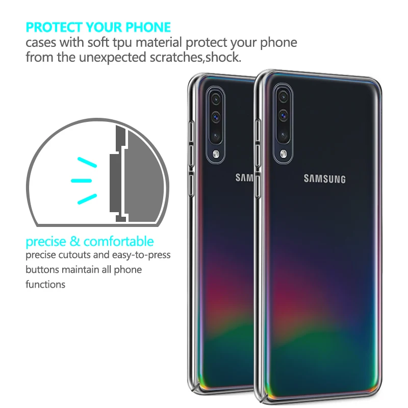 YISHANGOU Прозрачный чехол для телефона samsung Note 10 S10 S9 S8 Plus S10E Note 9 A50 A70 A6 Жесткий ПК Противоскользящий чехол
