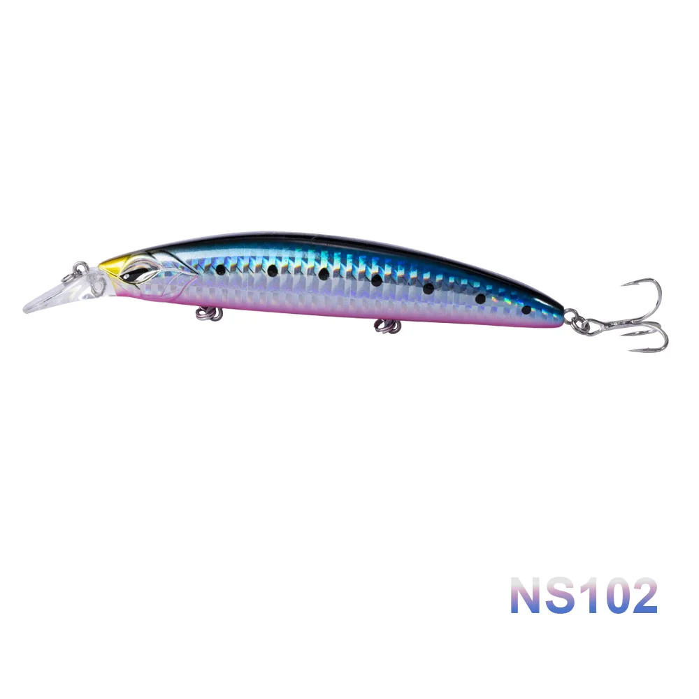 Noeby NBL9498 wobbler minnow fishing lure hard artificial bait sea fishing 110mm 19g floating for sea bass pike France Hooks - Цвет: NS102