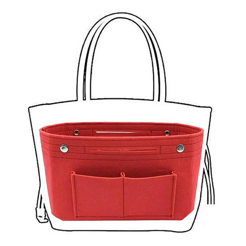 Ladies Fashion Handbag Storage Bag Wallet Insert  Felt Multi Pocket Handbag Utility Bag Durable practical  convenient household