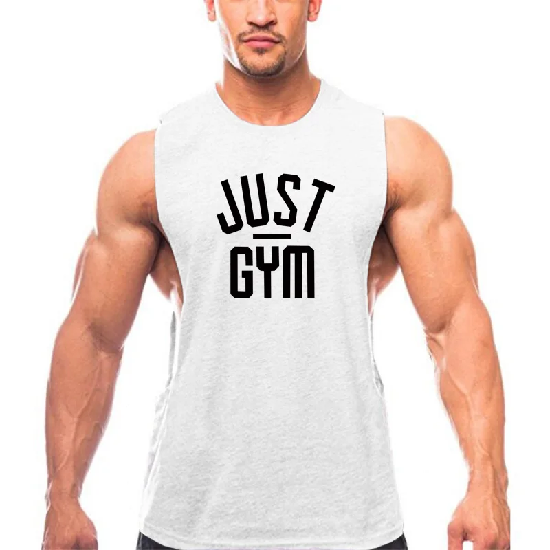 Бренд JUST GYM Canotte, майка для бодибилдинга с заниженной проймой, мужская спортивная одежда, майка для фитнеса, майка без рукавов, майка для тренировок