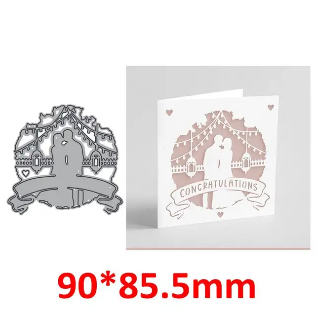 Astronaut Climber Couples Metal Cutting Dies Train Deer House Wedding Flowers Decor Silhouettes DIY Scrapbooking Craft Paper 9