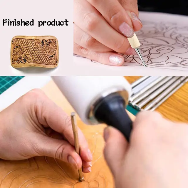 Leather Stamp Tools,Carving Hammer Stamp Punch Set and Tracing Pen Working  Saddle Making Tools for Leather Craft DIY - AliExpress