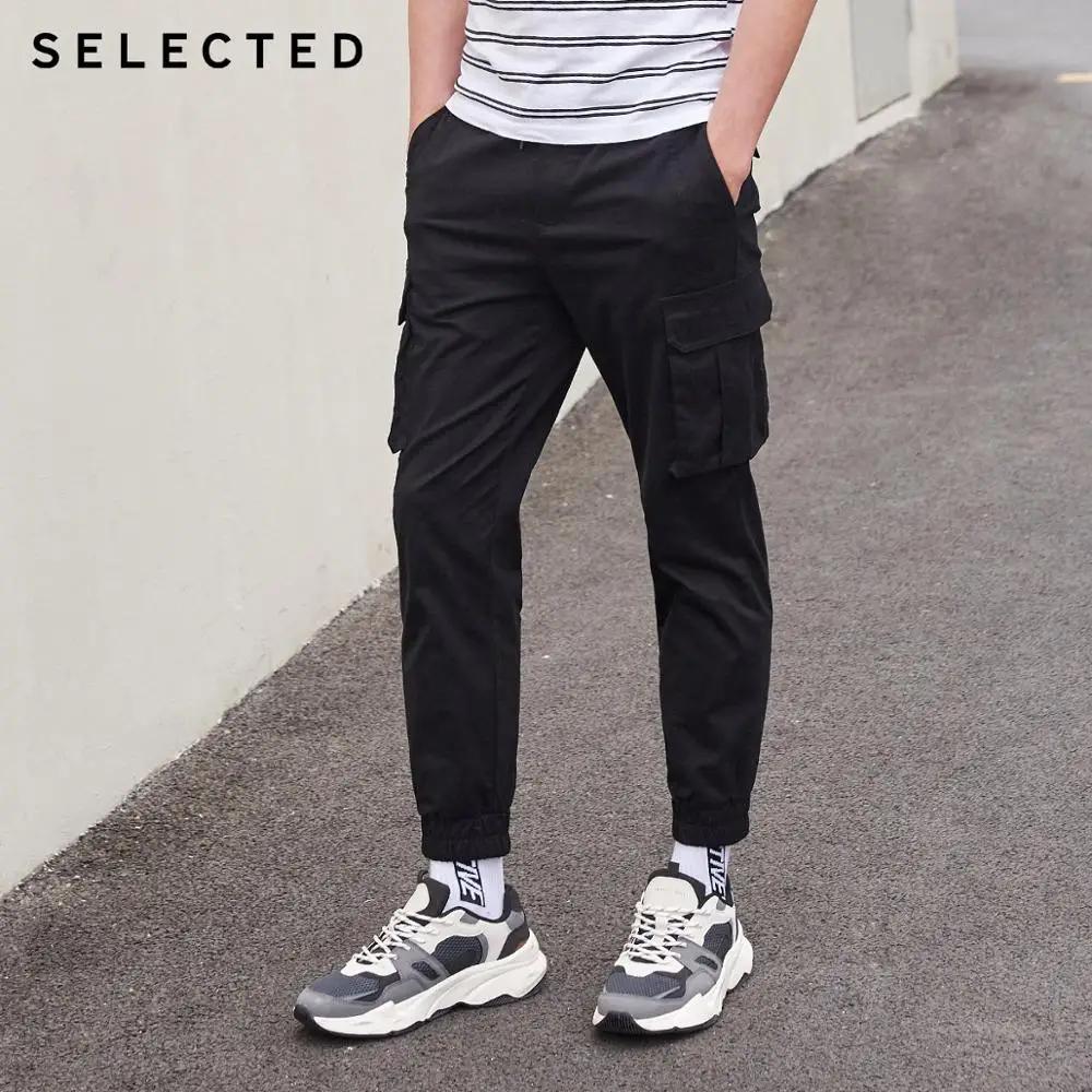 SELECTED Men Stretch Multiple Pockets Embroidered Ankle-banded Cargo Pants S|419414563 SELECTED Men Stretch Multiple Pockets Embroidered Ankle-banded Cargo Pants S|419414563