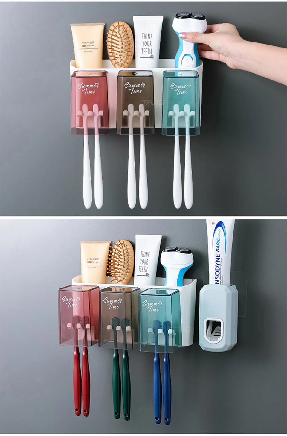 Xiaomi Mijia Youpin Ванная комната Зубная щетка стойка Бесплатный удар зубная паста настенное крепление щетка чашка набор умный дом Мода
