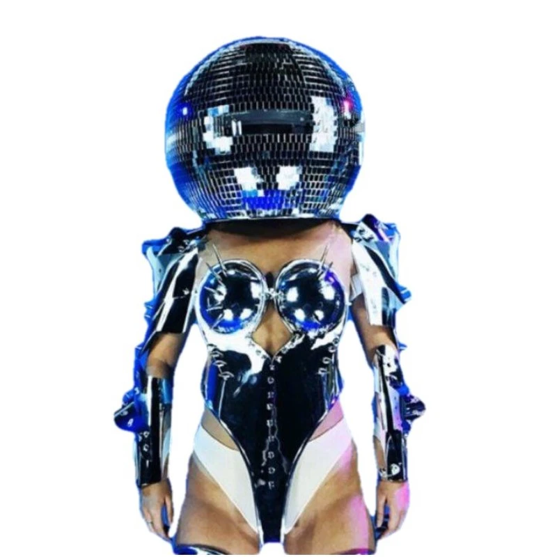 女性宇宙服衣装シルバーセクシーなビキニコスプレ Led 宇宙飛行士宇宙服とボールヘッドピース Movie Tv Costumes Aliexpress